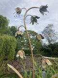 METAL FRITILLARIA  FLOWER PLANT STAKE GARDEN ORNAMENT