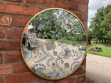 METAL FLORAL FLOWER MIRROR GARDEN / INDOOR WALL DECOR ORNAMENT