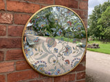 METAL FLORAL FLOWER MIRROR GARDEN / INDOOR WALL DECOR ORNAMENT