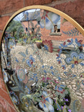 METAL FLORAL FLOWER MIRROR GARDEN / INDOOR WALL DECOR ORNAMENT
