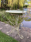 LARGE METAL GREEN BIRD BATH FEEDER GARDEN ORNAMENT - LIGHT WEIGHT