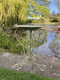 LARGE METAL GREEN BIRD BATH FEEDER GARDEN ORNAMENT - LIGHT WEIGHT