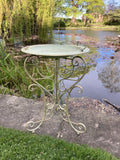LARGE METAL GREEN BIRD BATH FEEDER GARDEN ORNAMENT - LIGHT WEIGHT