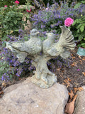 METAL CAST IRON ‘ANTIQUE GREEN’ DOVES ON BRANCH STATUE GARDEN ORNAMENT 🕊️