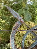 CAST IRON BLUE ARMILLARY SUNDIAL WEATHERVANE COMPASS GARDEN ORNAMENT STATUE 🌞
