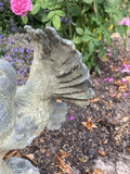 METAL CAST IRON ‘ANTIQUE GREEN’ DOVES ON BRANCH STATUE GARDEN ORNAMENT 🕊️