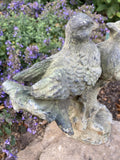 METAL CAST IRON ‘ANTIQUE GREEN’ DOVES ON BRANCH STATUE GARDEN ORNAMENT 🕊️