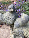 METAL CAST IRON ‘ANTIQUE GREEN’ DOVES ON BRANCH STATUE GARDEN ORNAMENT 🕊️