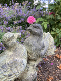 METAL CAST IRON ‘ANTIQUE GREEN’ DOVES ON BRANCH STATUE GARDEN ORNAMENT 🕊️
