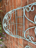 PAIR OF SMALL BLUE METAL HANGING GARDEN WALL PLANTERS