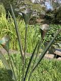 COLOURED METAL CALLA LILY FLOWER STAKE GARDEN ORNAMENT