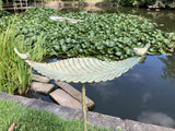 METAL GREEN BIRD FEEDER STAKE GARDEN SUPPORT BIRD BATH