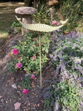 METAL GREEN BIRD FEEDER STAKE GARDEN SUPPORT BIRD BATH
