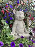 STONE GARDEN MEDITATING CAT ORNAMENT STATUE