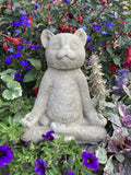 STONE GARDEN MEDITATING CAT ORNAMENT STATUE