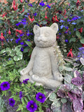 STONE GARDEN MEDITATING CAT ORNAMENT STATUE