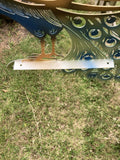 COLOURED METAL PEACOCK FENCE ART SILHOUETTE GARDEN ORNAMENT