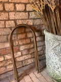 SET OF 18 RUSTY METAL GARDEN BORDER HOOP EDGING PLANT SUPPORTS STAKES