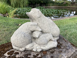 STONE GARDEN HEDGEHOG FAMILY ORNAMENT STATUE FIGURE 🦔🌿🍂