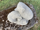 STONE GARDEN HEDGEHOG FAMILY ORNAMENT STATUE FIGURE 🦔🌿🍂