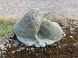 STONE GARDEN HEDGEHOG FAMILY ORNAMENT STATUE FIGURE 🦔🌿🍂