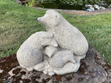 STONE GARDEN HEDGEHOG FAMILY ORNAMENT STATUE FIGURE 🦔🌿🍂