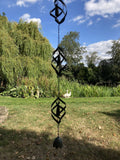 METAL HANGING SPIRAL BELL RAIN CHAIN GARDEN ORNAMENT DECOR
