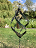 METAL HANGING SPIRAL BELL RAIN CHAIN GARDEN ORNAMENT DECOR