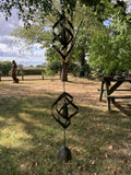 METAL HANGING SPIRAL BELL RAIN CHAIN GARDEN ORNAMENT DECOR