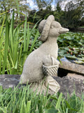 STONE GARDEN SMALL ‘PUDDLES’ DUCK / DUCKLING STATUE ORNAMENT