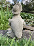 STONE GARDEN SMALL ‘PUDDLES’ DUCK / DUCKLING STATUE ORNAMENT