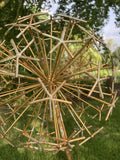 LARGE METAL ALIUM GOLD EFFECT FLOWER HEAD STAKE GARDEN SUPPORT ORNAMENT