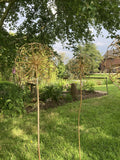 LARGE METAL ALIUM GOLD EFFECT FLOWER HEAD STAKE GARDEN SUPPORT ORNAMENT