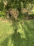 LARGE METAL ALIUM GOLD EFFECT FLOWER HEAD STAKE GARDEN SUPPORT ORNAMENT