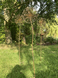 LARGE METAL ALIUM GOLD EFFECT FLOWER HEAD STAKE GARDEN SUPPORT ORNAMENT