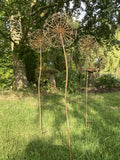 LARGE METAL ALIUM GOLD EFFECT FLOWER HEAD STAKE GARDEN SUPPORT ORNAMENT