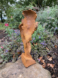 METAL RUSTY CAST IRON COUPLE BUST MODERN ABSTRACT ART STATUE GARDEN ORNAMENT