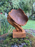 METAL RUSTY CAST IRON SLEEPING FACE BUST MODERN ART STATUE GARDEN ORNAMENT
