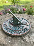 SMALL BLUE METAL CAST IRON GARDEN BIRD SUNDIAL ORNAMENT