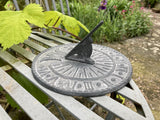 METAL LEAD EFFECT GREY CAST IRON GARDEN BIRD SUNDIAL ORNAMENT