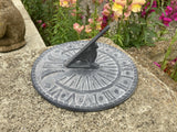 METAL LEAD EFFECT GREY CAST IRON GARDEN BIRD SUNDIAL ORNAMENT