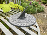 METAL LEAD EFFECT GREY CAST IRON GARDEN BIRD SUNDIAL ORNAMENT