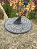 METAL LEAD EFFECT GREY CAST IRON GARDEN BIRD SUNDIAL ORNAMENT