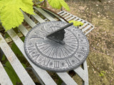 METAL LEAD EFFECT GREY CAST IRON GARDEN BIRD SUNDIAL ORNAMENT