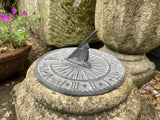 METAL LEAD EFFECT GREY CAST IRON GARDEN BIRD SUNDIAL ORNAMENT