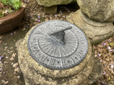 METAL LEAD EFFECT GREY CAST IRON GARDEN BIRD SUNDIAL ORNAMENT