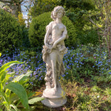 STONE GARDEN GARLAND GIRL LADY STATUE FIGURE