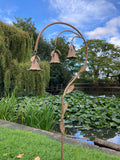 METAL SNOWDROP BELLS BIRD GARDEN STAKE DECORATION