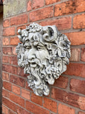 STONE GARDEN LARGE BACCHUS MAN FACE WALL PLAQUE