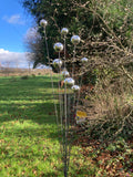 TALL METAL GARDEN MIRROR BALL SPRAY PLANT STAKE SCULPTURE ORNAMENT